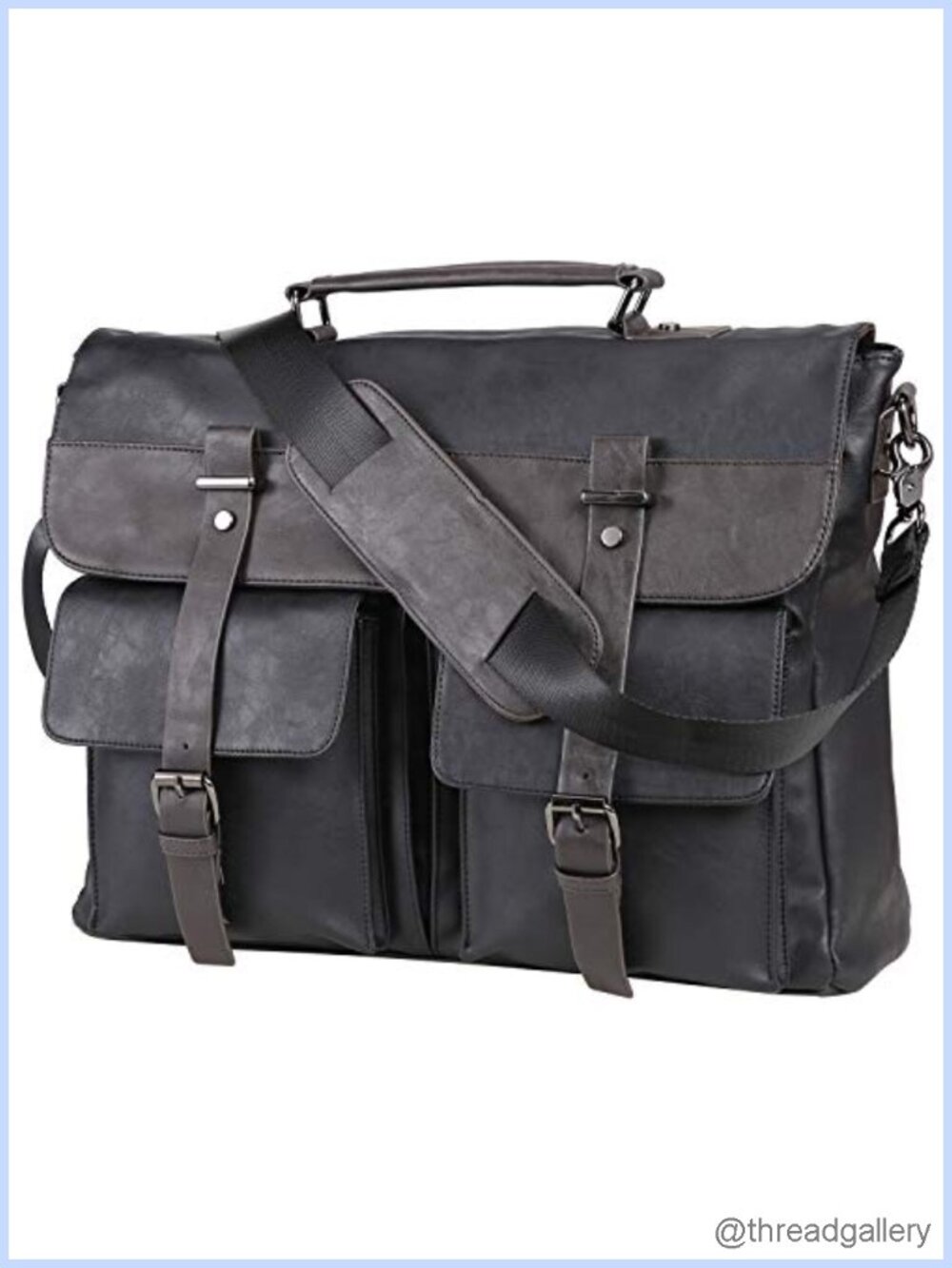 Leather Messenger Bag 15.6 inch Laptop Briefcase Satchel Vintage